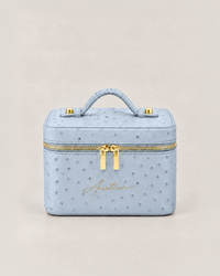 Neceser The Simple Avestruz Blue Raspberry Aestina, logo dorado, foto 2