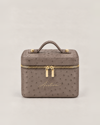 Beauty case The Simple Struzzo Chestnut Aestina, logo dorato, foto 2