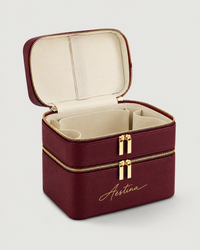حقيبة مكياج (vanity) The Duo Black Cherry من Aestina، شعار ذهبي، صورة 4