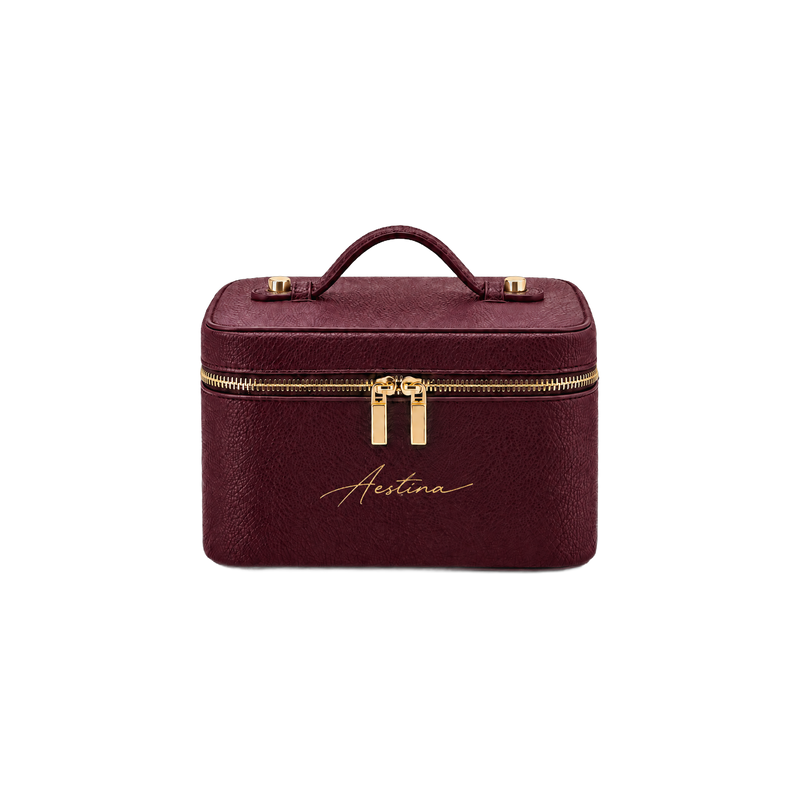 Beauty case The Simple Black Cherry Aestina, logo dorato, foto 1