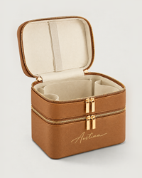 Beauty case The Duo Apricot Aestina, logo dorato, foto 4