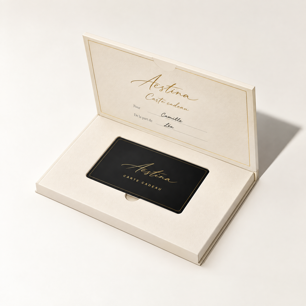 Carte cadeau Aestina, coffret ivoire