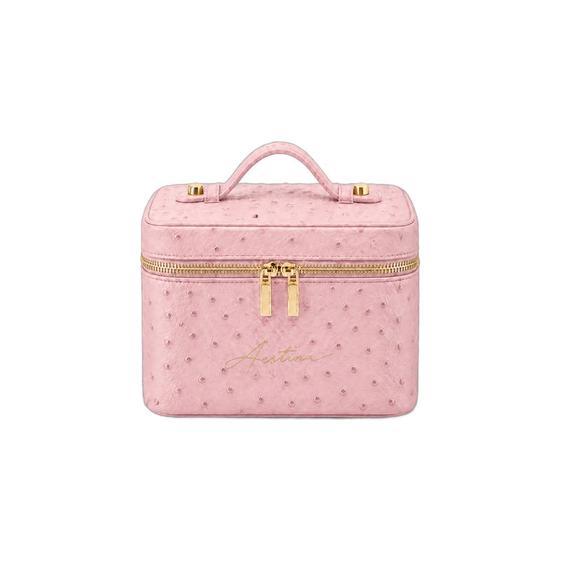 Beauty case The Simple Struzzo Lychee Aestina, logo dorato, foto 1