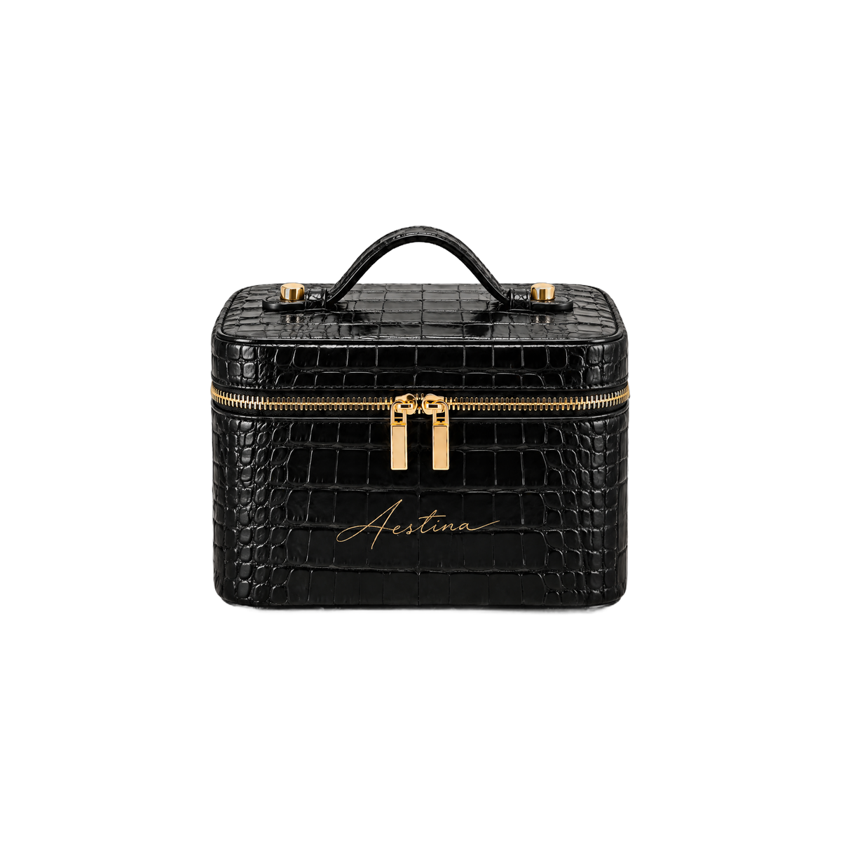 Beautycase The Simple Croco Blackberry Aestina, goudkleurig logo, foto 1