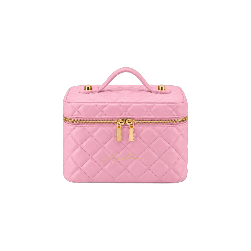 Beauty case The Simple trapuntato Lychee Aestina, logo dorato, foto 1
