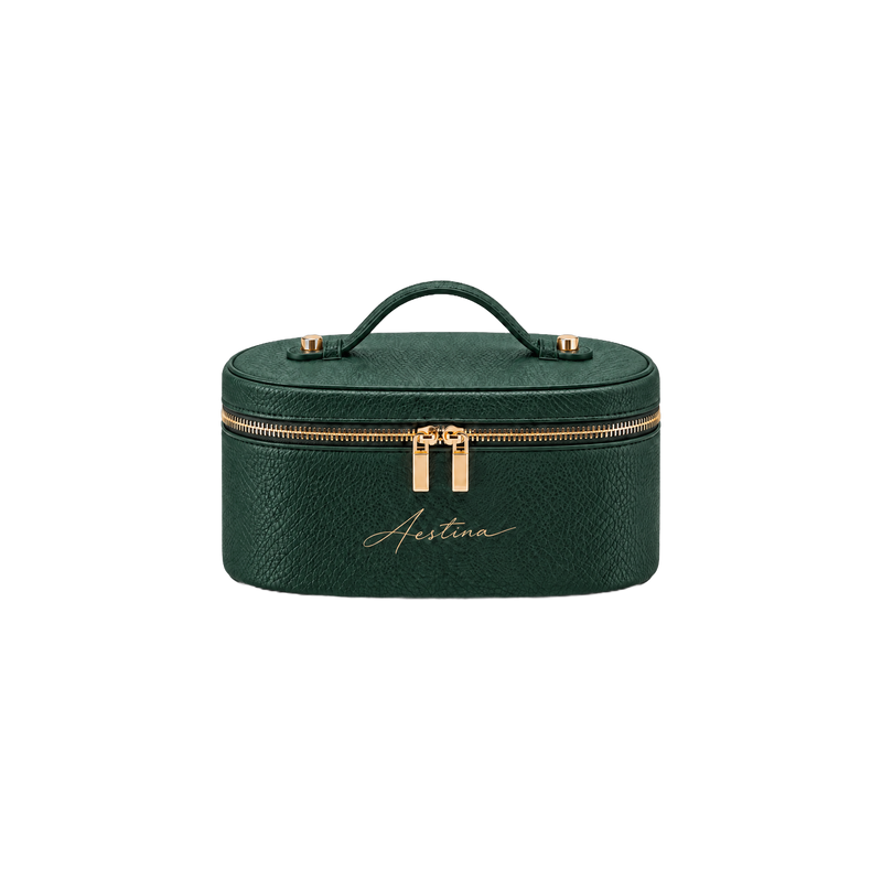 Beauty case The Oval Avocado Aestina, logo dorato, foto 1